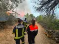 Colaboración de los voluntarios de Portección Civil de Santa Marta en el incendio de Fermoselle