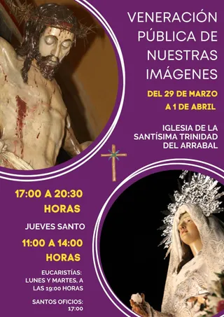 La Hermandad del Cristo del Amor y de la Paz abrirá las puertas de la iglesia de la Santísima Trinidad del Arrabal para la veneración de dos de sus imágenes titulares