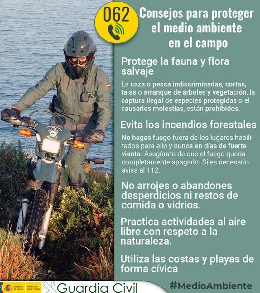 Consejos para proteger el medio ambiente en los campos/ Guardia Civil