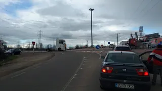 Atasco en el Polígono de Los Villares de la Reina a causa de la huelga de camiones