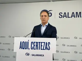 Carlos García Carbayo, presidente del Partido Popular de Salamanca en un acto de cierre de la campaña electoral | Salamanca24horas