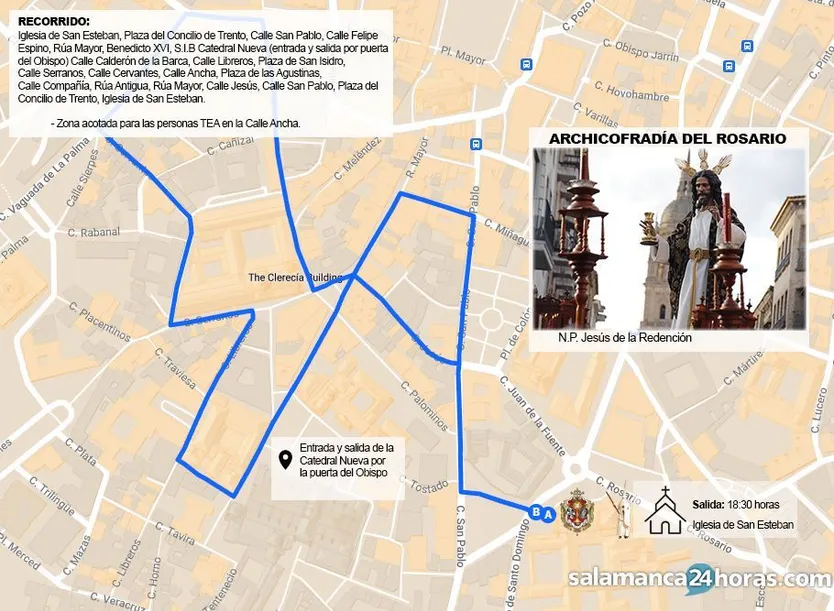 Recorrido de la Archicofradía del Rosario