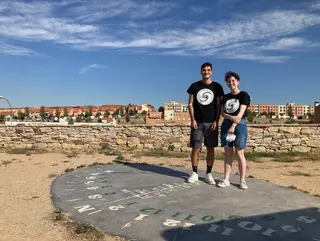 Sara Briz y Francisco Rodríguez, en el punto de observación astronómica de Salamanca