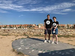 Sara Briz y Francisco Rodríguez, en el punto de observación astronómica de Salamanca