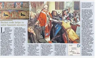 The Times, El codigo de Tomas Becket ayuda a resolver misterio en Salamanca. Berenguela y Las Claras