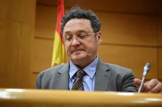 El Fiscal General del Estado, Álvaro García Ortiz, durante su comparecencia en la Comisión de Justicia, en el Senado, a 18 de febrero de 2025, en Madrid (España). - Fernando Sánchez - Europa Press