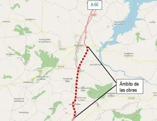 Este lunes se reanudan las obras de mejora del firme de la A-66 entre Guijuelo y Sorihuela