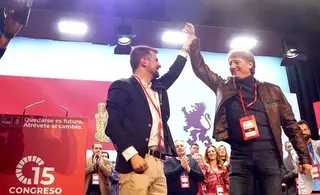 Carlos Martínez y Luis Tudanca en el XV Congreso Autonómico del PSOE de Castilla y León. Foto: Miriam Chacón, ICAL