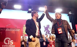 Carlos Martínez y Luis Tudanca en el XV Congreso Autonómico del PSOE de Castilla y León. Foto: Miriam Chacón, ICAL