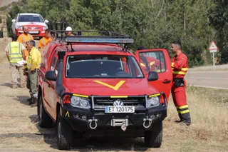 Incendio y Puesto de Mando Avanzado en El Maíllo. Foto de archivo