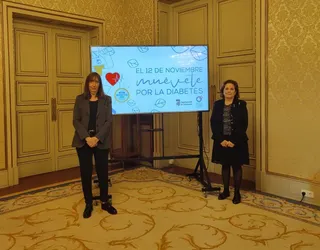 María José Fresnadillo y Belén Bernal en la presentación de las actividades Día Mundial de la Diabetes 2022