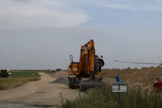 Obras del Canal de la Armuña en su fase 1. Foto de archivo