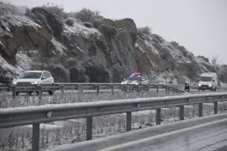 Colapso en la A-66 por la nieve de la Borrasca 'Juan', 19 de enero