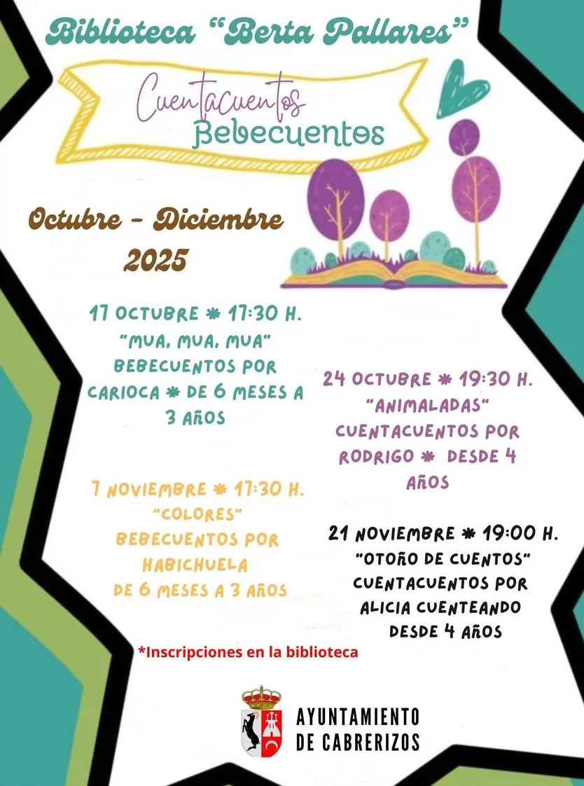 Cuentos y talleres en la Biblioteca Municipal de Cabrerizos entre octubre y diciembre