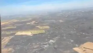 Vista Desde El Cielo Del Incendio De Fermoselle Desde Un Helicóptero De Las Brif De Pinofranqueado