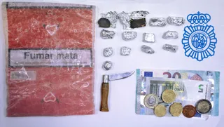 Material incautado al varón en Béjar