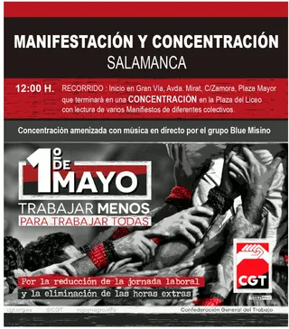 La manifestación del 1 de mayo partirá a las 12:00 horas de Gran Vía