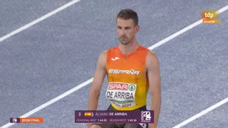 Alvaro de Arriba en la final de los 800 metros en los Europeos de Roma