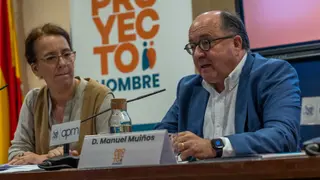 Manuel Muiños, presidente de Proyecto Hombre Salamanca, durante la presentación del Observatorio de 2025 - Proyecto Hombre