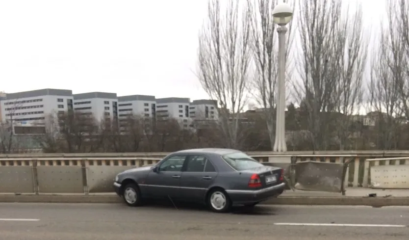 Salida de vía en el Puente de la Universidad
