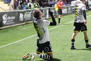 Gastón Valles celebra su gol ante el Real Madrid Castilla | Andrea