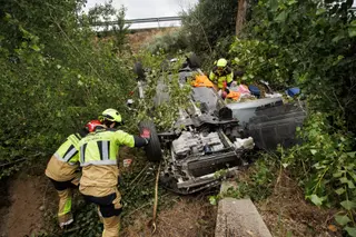 Vuelco en la N-620 a su paso por Carpio de Azaba. Vicente | ICAL