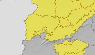 Mapa de aviso amarillo en Salamanca para este domingo, 25 de febrero - FUENTE: AEMET