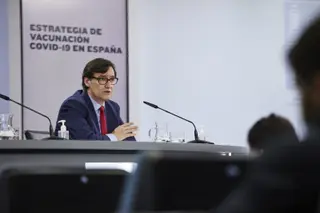 El ministro de Sanidad, Salvador Illa, interviene durante una rueda de prensa