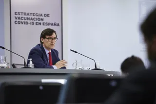 El ministro de Sanidad, Salvador Illa, interviene durante una rueda de prensa