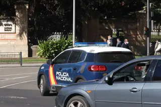 Un coche de la policía nacional en las carreteas de Salamanca