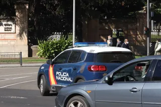 Un coche de la policía nacional en las carreteas de Salamanca