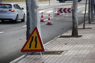 Estrechamiento en una calle de Salamanca
