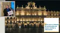 Carmen Guillén en una fotografía, junto a la Plaza Mayor y la guía creada por el Gobierno