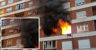 Dos personas intoxicadas y nueve evacuadas tras arder un piso en el Paseo de la Estación