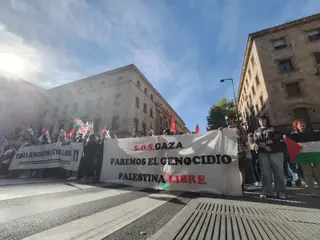 Manifestación por Palestina en Gran Vía