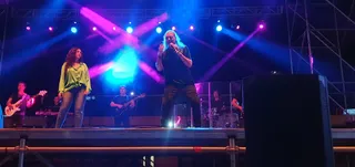 Camela durante su concierto en Salamanca.
