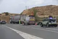 Un camión pierde parte de la carga rotonda de Buenos Aires