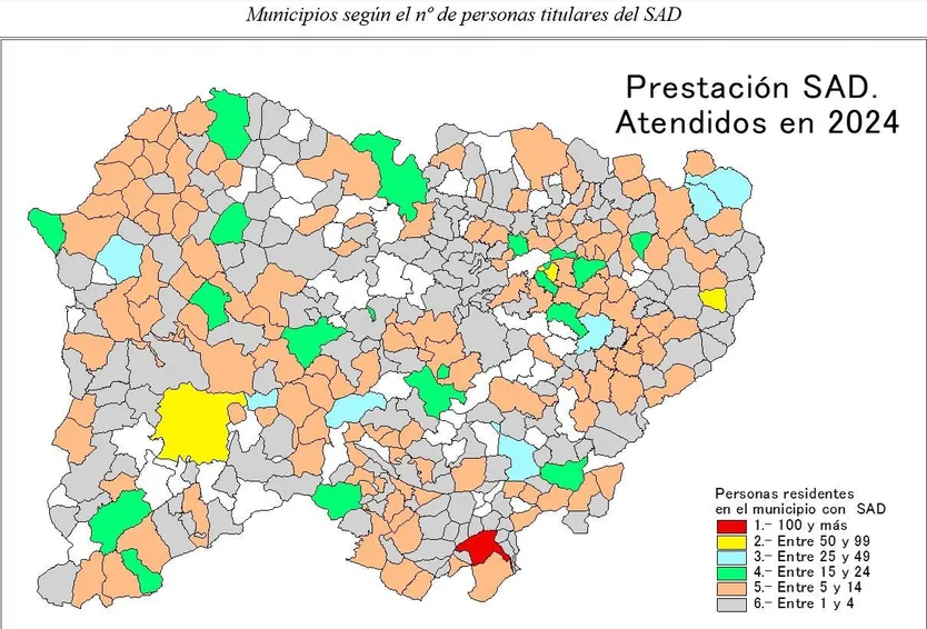 Municipios según peresonas titulares de Ayuda a Domicilio en Salamanca