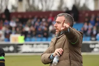 Javi Rey, durante un Unionistas - Ponferradina