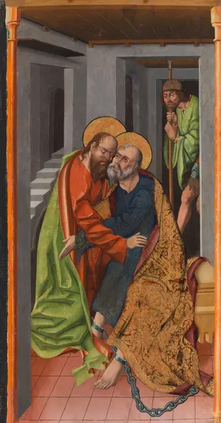 La obra, atribuida al Maestro Bartolomé, represente la Visita de San Pablo a San Pedro en prisión y fue realizada en colaboración con Fernando Gallego | ICAL