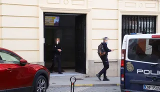 la Policía nacional sale del juzgado tras la declaración del acusado en Zamora