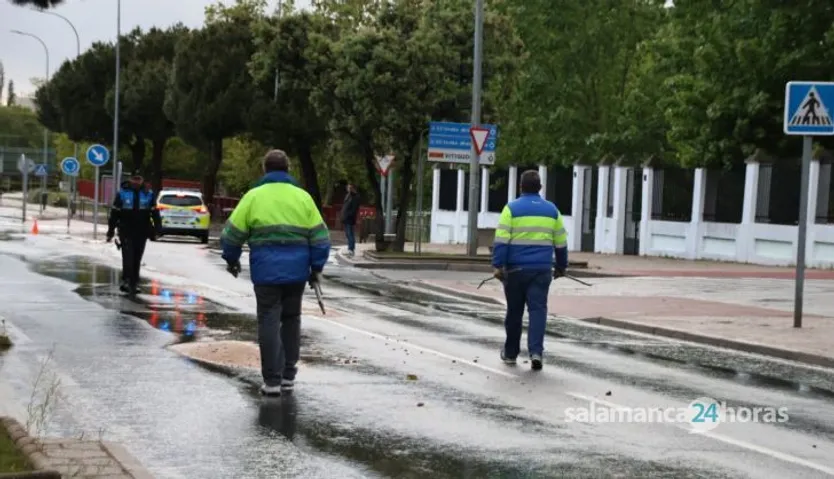 Inundación en la avenida Lasalle