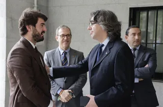 Juan García-Gallardo, Mariano Veganzones y Luis Francisco Martín en Béjar. FOTO ICAL