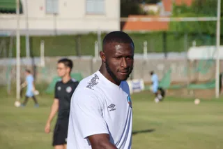 Souley, en un entrenamiento con el Salamanca CF UDS