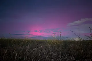 Aurora boreal en Doñinos. Foto vía 'X' METEOSALAMANCA
