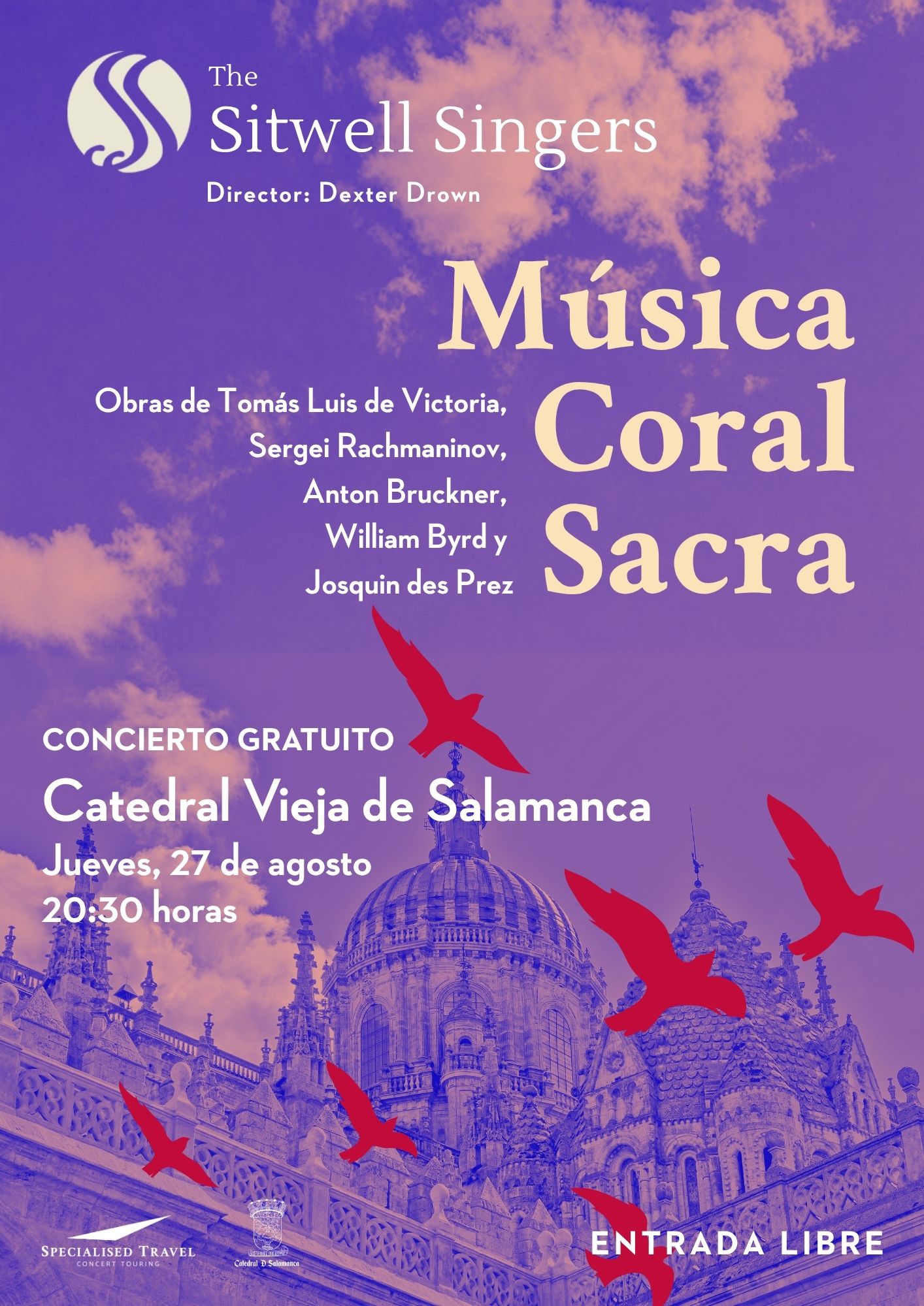 Cartel del grupo Sitwell Singers para su actuaci&oacute;n en Salamanca
