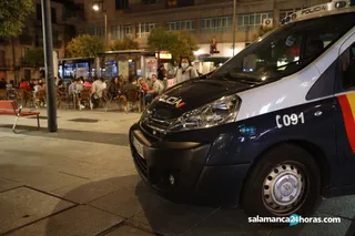 Covid Policía Nacional coronavirus Gran Vía plaza de San Julián 1