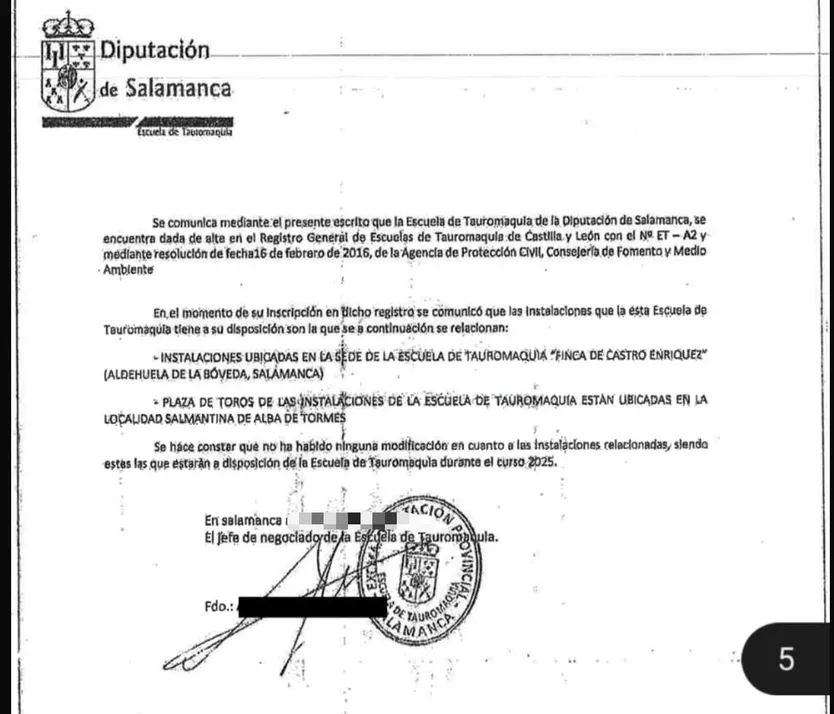 Escrito aportado por la Diputación de Salamanca en relación a la titularidad de sus instalaciones