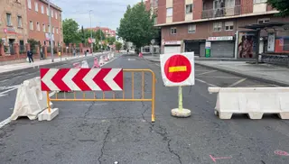 Obras, corte de tráfico, carretera Ledesma