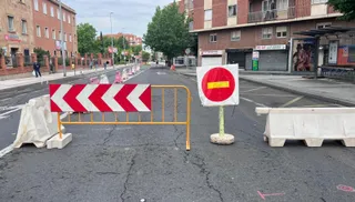 Obras, corte de tráfico, carretera Ledesma